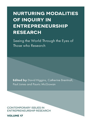 cover image of Nurturing Modalities of Inquiry in Entrepreneurship Research